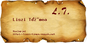 Liszi Tímea névjegykártya